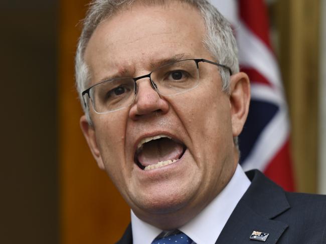 CANBERRA, AUSTRALIA - NewsWire Photos JULY 2, 2021: Prime Minister Scott Morrison holds a press conference after the National Cabinet meeting at Parliament House. Picture: NCA NewsWire / Martin Ollman