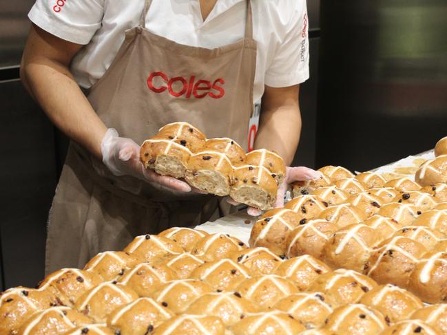 Coles Hot Cross Buns are back right after Christmas. Picture: Supplied