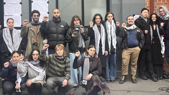 Pro-Palestinian student protesters at The University of Melbourne are facing disciplinary hearings this week. Picture: Tricia Rivera