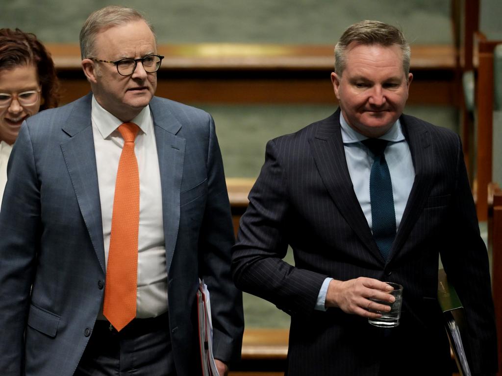 Prime Minister Anthony Albanese with Chris Bowen. Bowen defended Albanese on Wednesday morning. Picture: Tracey Nearmy/Getty Images