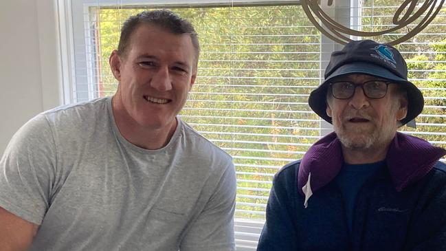 Brendan received a surprise visit from Paul Gallen on his 52nd birthday. Picture: Facebook / Jenny Doran