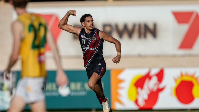 Scott Bedford as St Mary's took on the Tiwi Bombers in the 2024-25 NTFL men's semi-final. Picture: Pema Tamang Pakhrin
