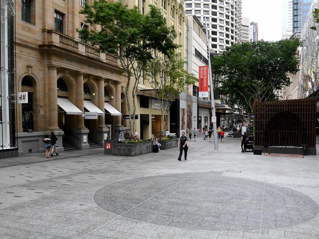 Retailers in Queen Street Mall are hurting as shoppers stay away this weekend. Picture: AAP image, John Gass