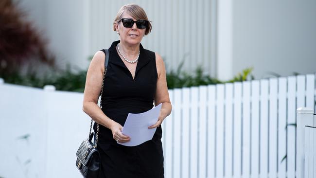 Former real estate agent Suzi Milgate outside the Darwin Local Court on a previous occasion. Picture: Pema Tamang Pakhrin