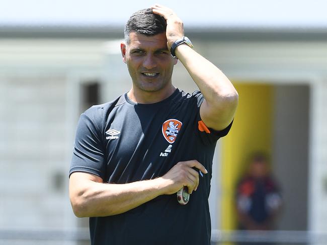 Brisbane Roar coach John Aloisi at training. Picture: AAP