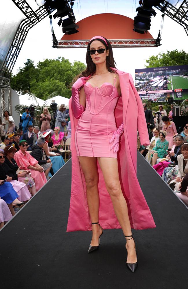 Trunfio on the catwalk after judging Fashion on the Field. Picture: David Caird