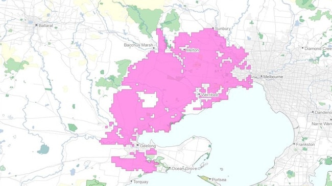 The dragon’s habitat likely covers large swathes of land between Torquay and Sunbury. Source: Australian government