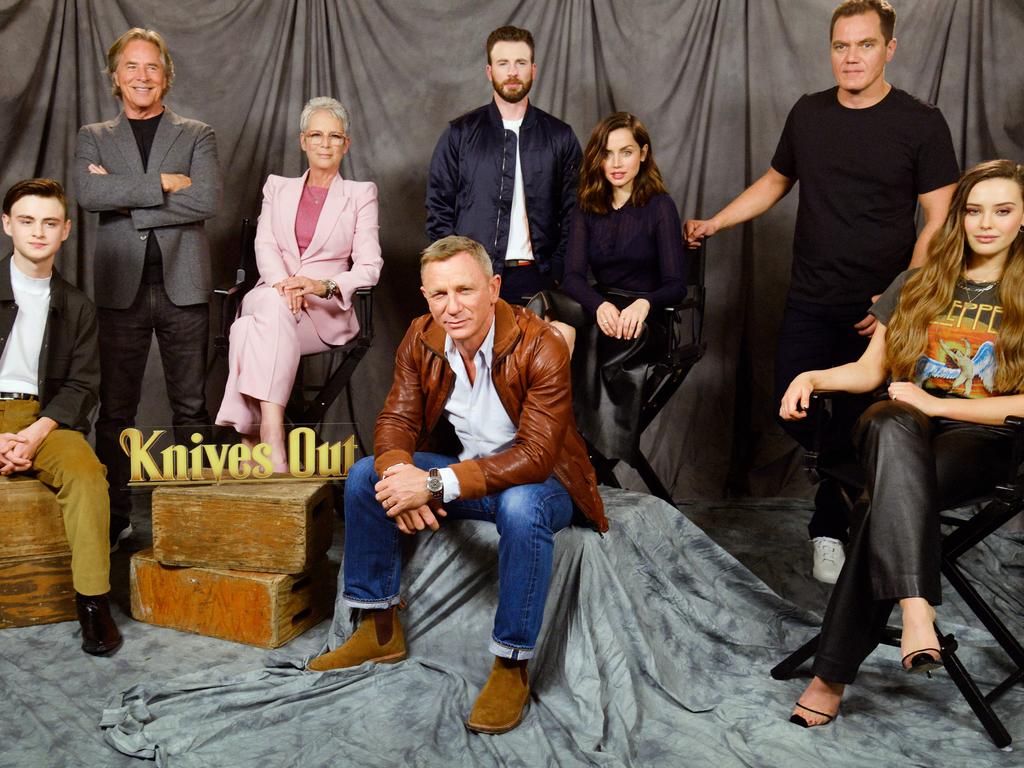 The cast of new movie Knives Out. Picture: Chelsea Guglielmino/Getty Images