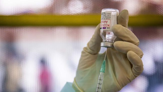 A dose of the AstraZeneca vaccine being prepared for a patient. Picture: Getty Images