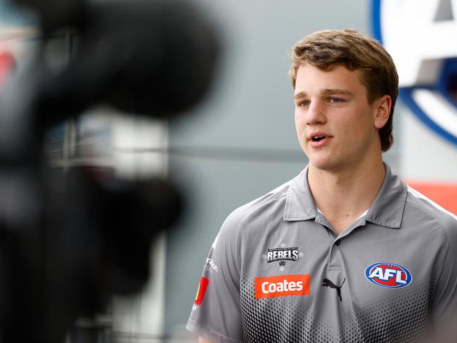 Sam Lalor is expected to be taken at pick 1 by Richmond. Picture: Michael Willson/AFL Photos via Getty Images