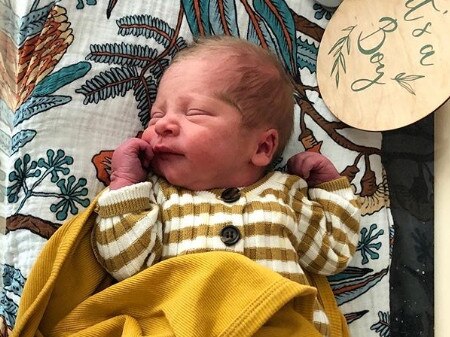 Port Adelaide's Justin Westhoff and wife Bec welcomed their fourth child baby Remi JonJon Westhoff. Remi with brothers and sisters Bodi, Tully and Piper.Pics: Instagram and Emily Westhoff Photography.