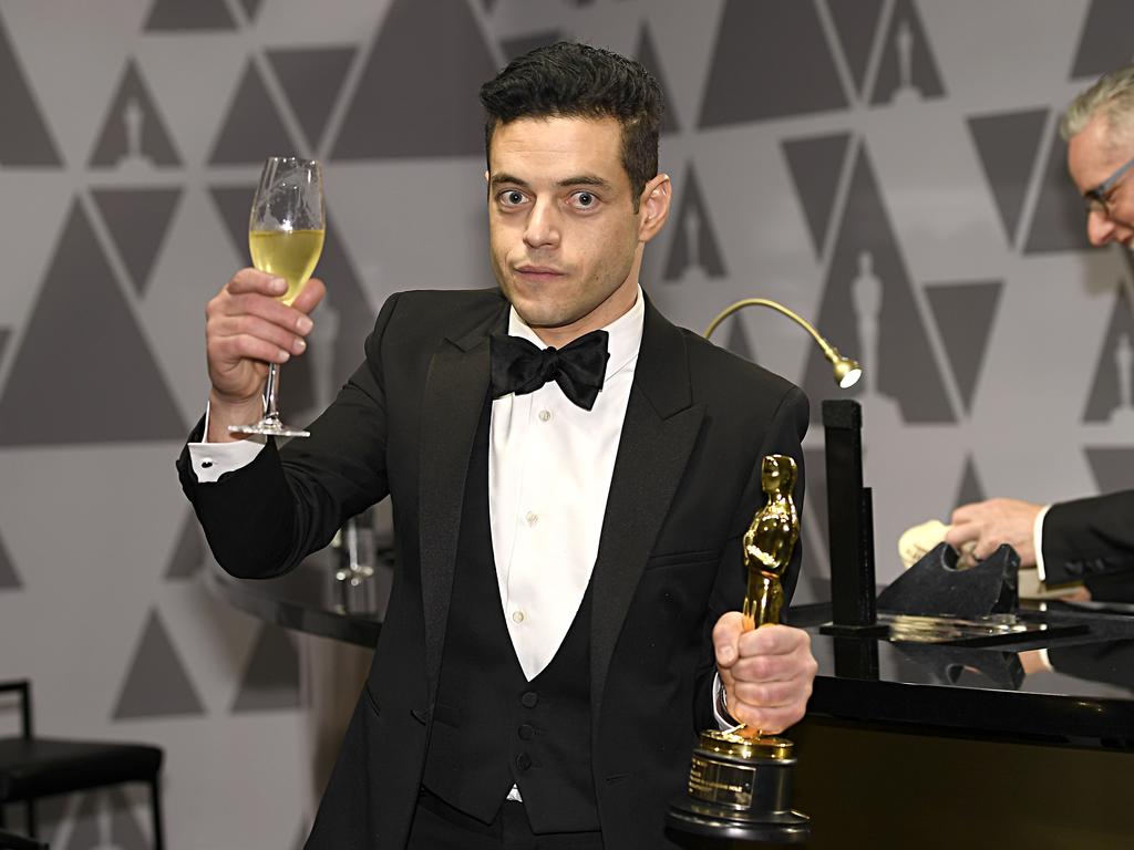 Best Actor winner Rami Malek at the Governors Ball. Picture: Getty Images