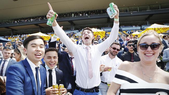 Punters celebrating at the race day. Picture: Sam Ruttyn