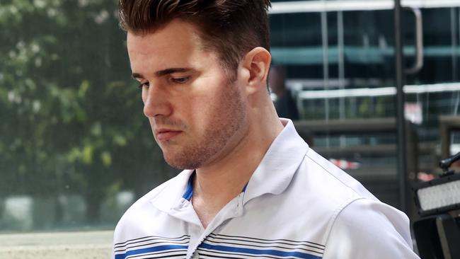 Eric Thomas (Gable Tostee) leaving Brisbane Magistrates Court on drink driving charges. Pics Tara Croser.