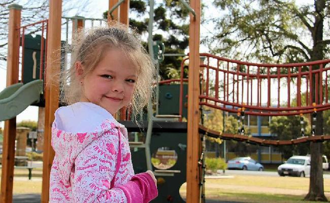 Six-year-old Tori Howlett loves playing at Leslie Park which is classed as a number one park. Picture: Erin Smith