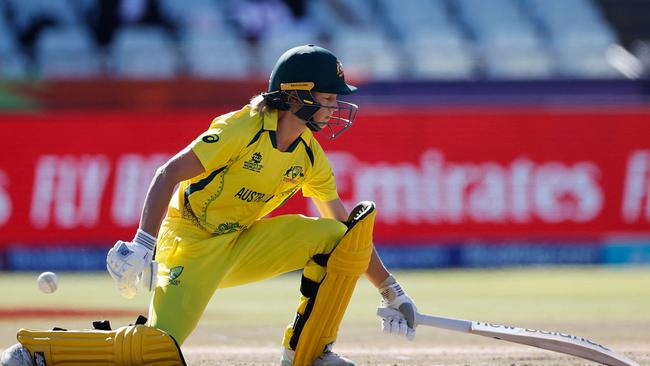 Lanning was lucky to survive a stumping opportunity before she made India pay with some crucial runs at the death. Picture; Marco Longari/AFP