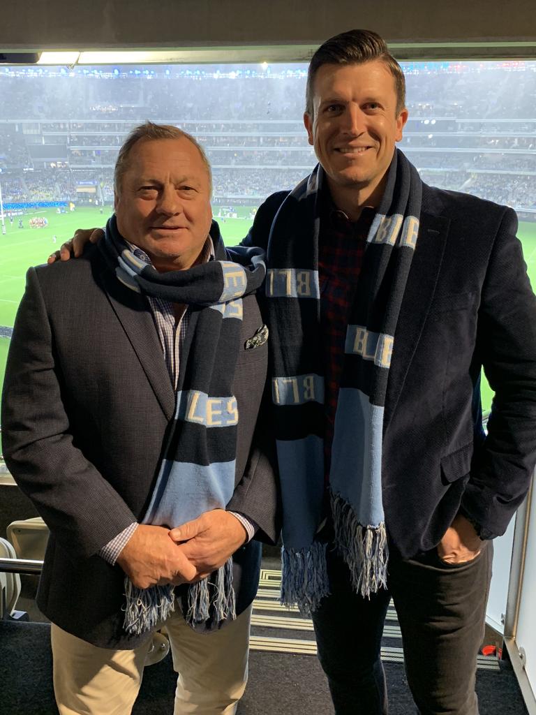 Bulldogs legend Terry Lamb with CEO Aaron Warburton. Picture: Supplied