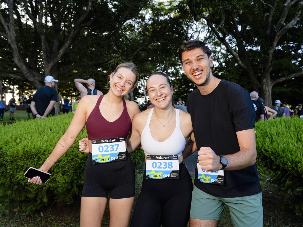 At Peak2Park are (from left) Anna Van De Weyer, Zoe Buchanan and Sam Cantle, Sunday, March 2, 2025. Picture: Kevin Farmer