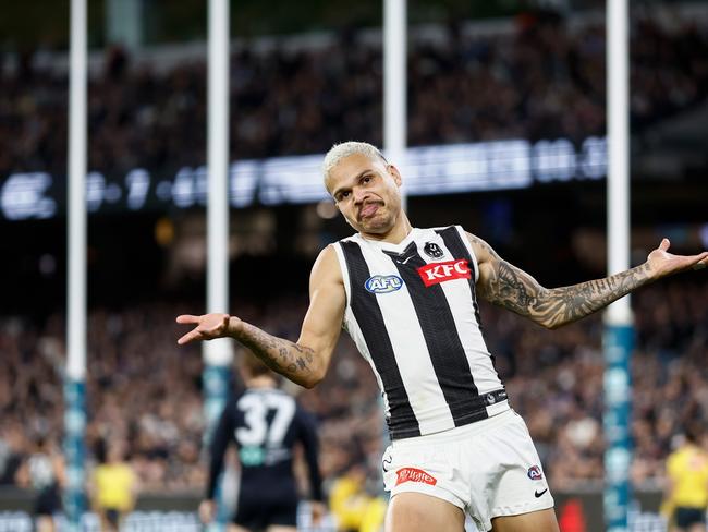 Collingwood has the chance to put another dent in Carlton’s finals hopes. Picture: Michael Willson/AFL Photos via Getty Images