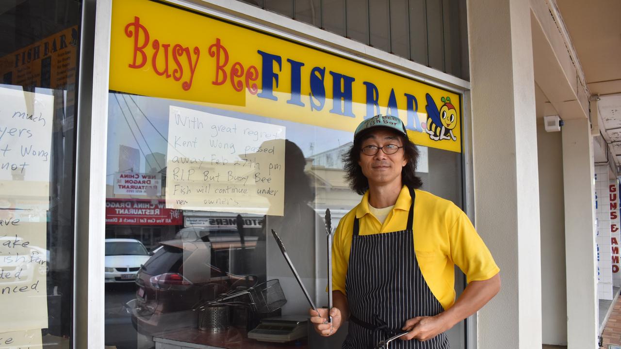 Andrew Wong will hang up his Busy Bee cap and apron for the last time. Picture: Rhylea Millar