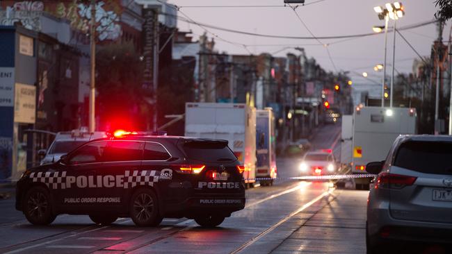 Police are investigating the circumstances surrounding an incident in Collingwood early this morning. Police have been told up to 200 people were leaving an event at a licensed premisesÕ in Smith Street near Mater Street when a fight broke out about 2.45am.Six people were injured as a result of the fight and taken to hospital with non-life threatening injuries.Police are also investigating the circumstances after a vehicle crashed into parked cars and struck a pedestrian at the time of the incident.The male received serious leg injuries and was taken to hospital.Police remain on the scene and request that people avoid the area. Picture: Sarah MatrayPolice have blocked Smith Street in both directions between Alexander Parade and Hotham Streets. Picture: Sarah Matray