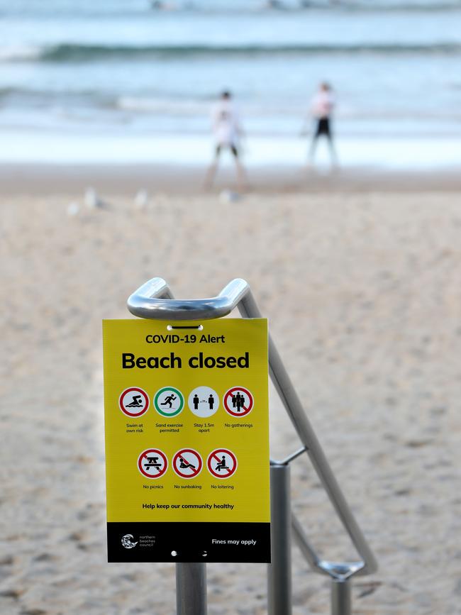 Authorities willclosely monitor beaches annd other public gathering spaces for breaches of social distancing rules. Picture: Damian Shaw