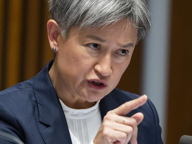 CANBERRA, AUSTRALIA - NewsWire Photos JUNE 2, 2021: Australian Senator, Penny Wong at the Defence Department appearances at Senate Estimates at Parliament House in Canberra. Picture: NCA NewsWire / Martin Ollman