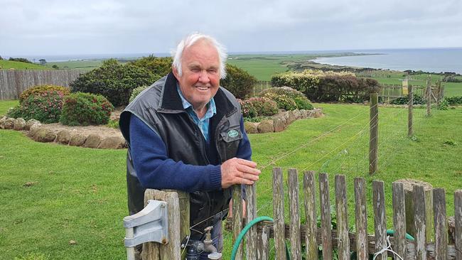 Farmer Robert Smith. Behind him will rise the proposed 150 meter wind towers.