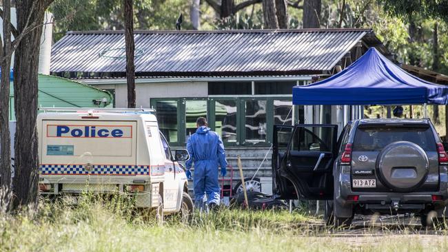 A QPS forensic team search a property in Pratten in connection to the murder of Krishna Chopra in Crows Nest. Saturday, March 12, 2022. Picture: Nev Madsen.