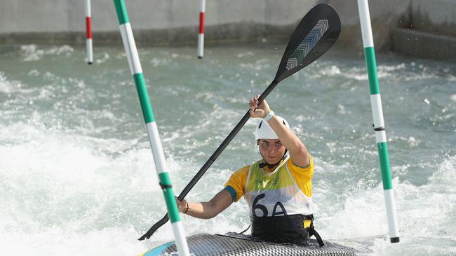 Jessica Fox at the Olympic Whitewater Stadium in Rio de Janeiro, Brazil. (Photo by Mark Kolbe/Getty Images)