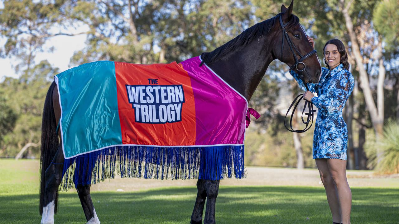 Leading reinswoman Deni Roberts with retired standardbred Adda Something at the Off The Track WA Estate ahead of the 2024 Western Trilogy. Picture: Racing WA / Jon Gellweiler