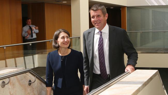 Gladys Berejiklian emerges from a Liberal partyroom meeting as the new Premier of NSW. Picture: AAP /David Moir