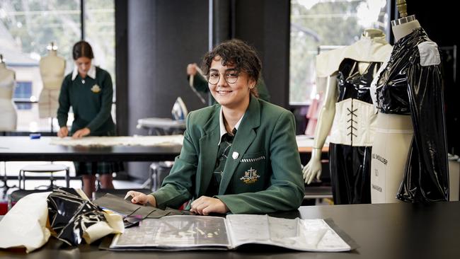 Fashion Captain Amy in the fashion design area. Picture: Mike Burton