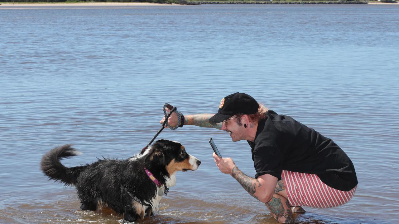 Riley Norton with dog Charlie from Beenleigh. Picture Glenn Hampson