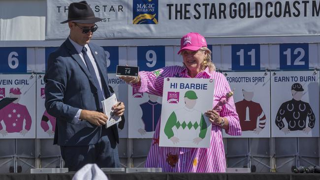 Jennifer Acton draws barrier 14 for Hi Barbie in Saturday’s Magic Millions 2YO Classic. Picture: Magic Millions