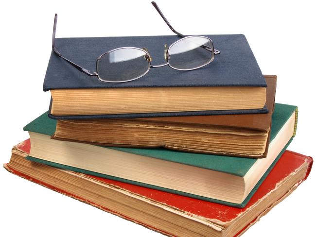 Glasses and books.