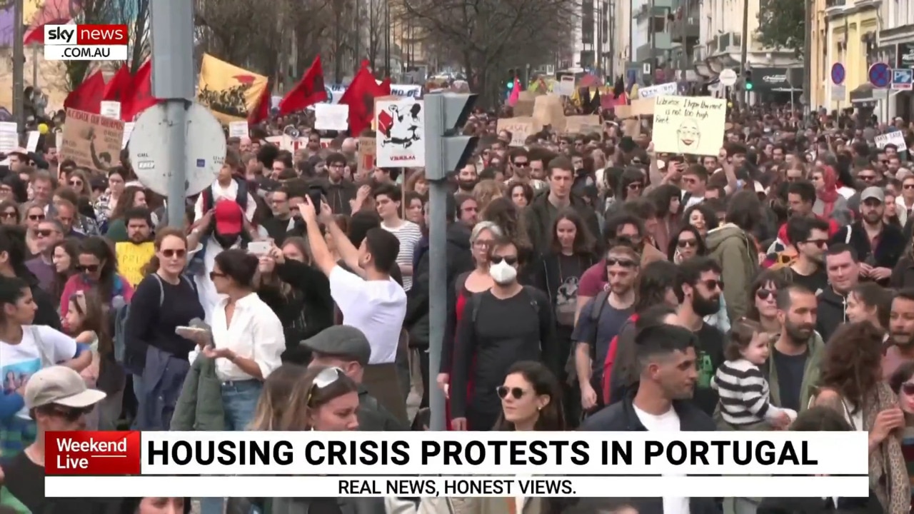 Protests in Portugal over housing crisis | Sky News Australia