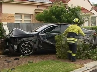 A man has been arrested after ploughing into a fence in Glenelg East and testing positive for meth. Picture: 7NEWS