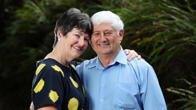 Penny Martinek, 58, and husband Jiri, 63, who were on the Diamond Princess cruise ship and contracted the novel coronavirus, spending about a month in a Japanese hospital. Picture: Liam Kidston