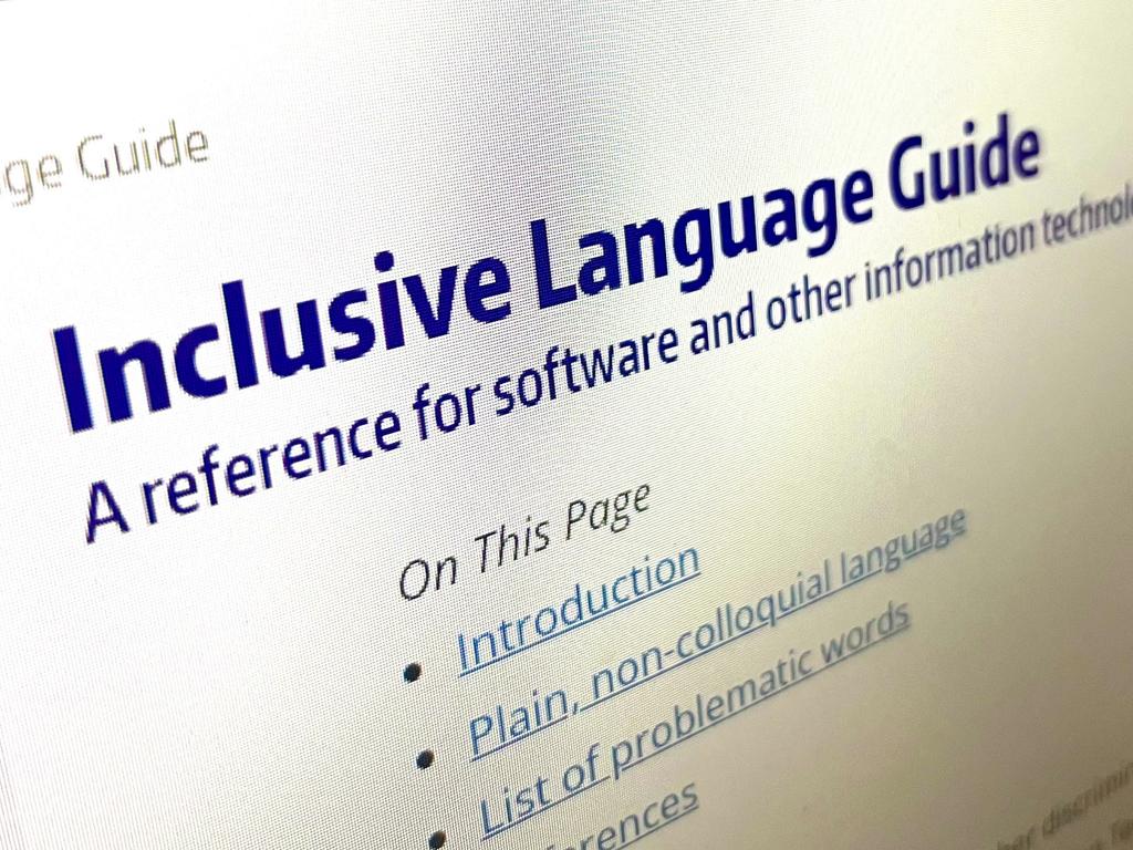 Inclusive language guide at the US University of Washington