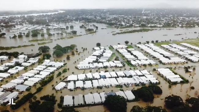 Aerial pictures show the devastation around Townsville. Picture: Barry Gibson 