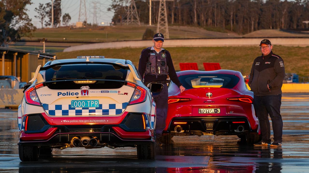 The NSW Police Force’s Honda Civic Type R made an appearance at Beat the Blue. Photo: Chequered Flag Photography