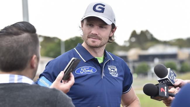 Geelong star Patrick Dangerfield wants players to make themselves more accessible to the media. Picture: Alan Barber