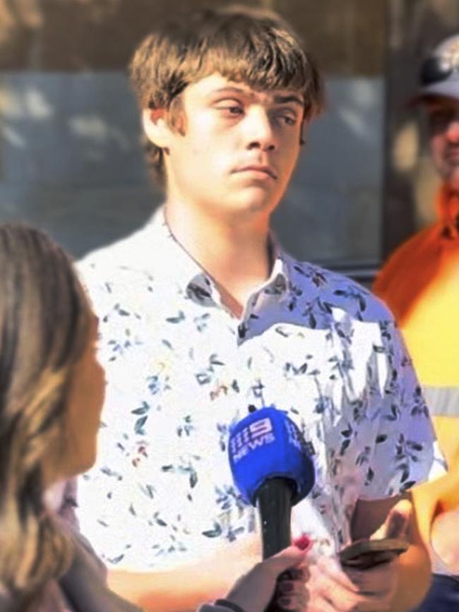 Accused bike-path booby trapper Mr Young-Henderson leaves court. Picture: Charlie Dadds