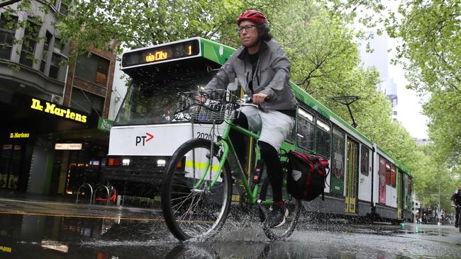 A large wet weather system moves over Melbourne and Victoria. Picture: David Crosling