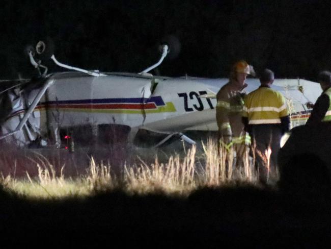 Power restored after plane crashes into paddock