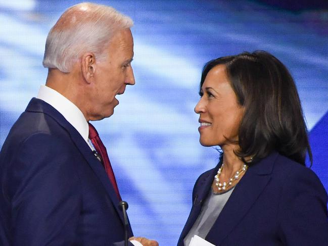 Democratic presidential contender Joe Biden and Kamala Harris who he recently selected as his running mate. Picture: AFP