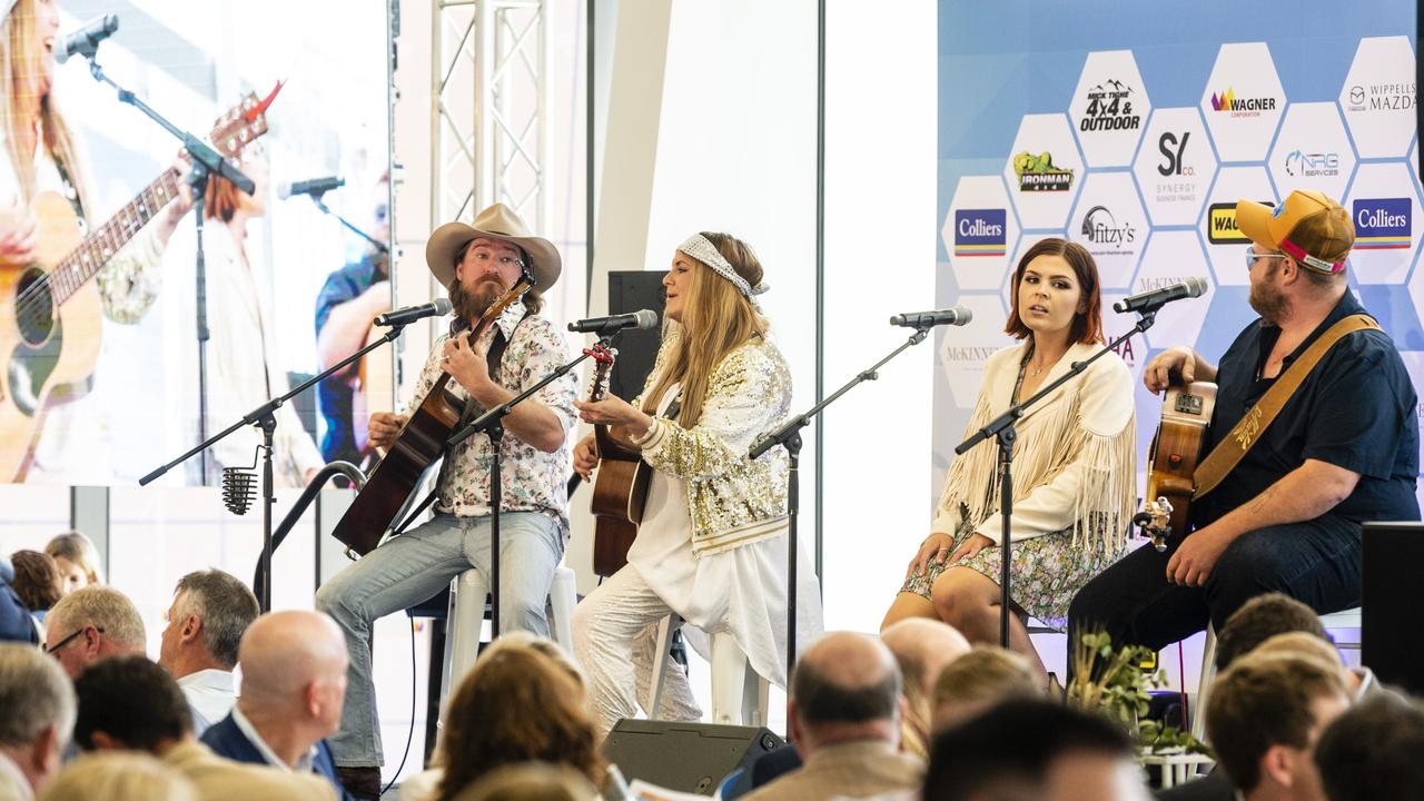 Performing at It's a Bloke Thing 2022 are (from left) Adam Eckersley and Brooke McClymont with Sammy White and Brad Cox at Wellcamp Airport, Friday, September 9, 2022. Picture: Kevin Farmer