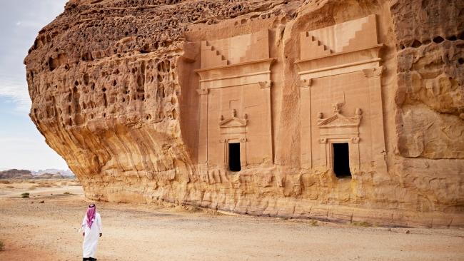 Jabar Al Ahmar burial chambers at Hegra, Saudi Arabia.