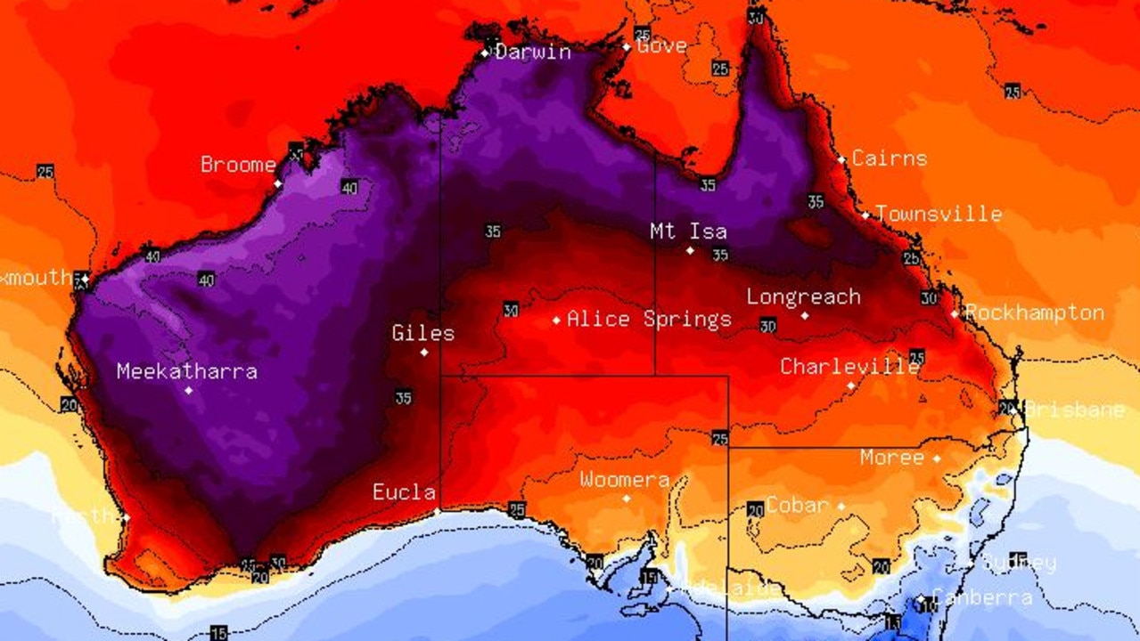 By Wednesday, the hot air will have moved far away from much of Western Australia. Picture: BSCH.